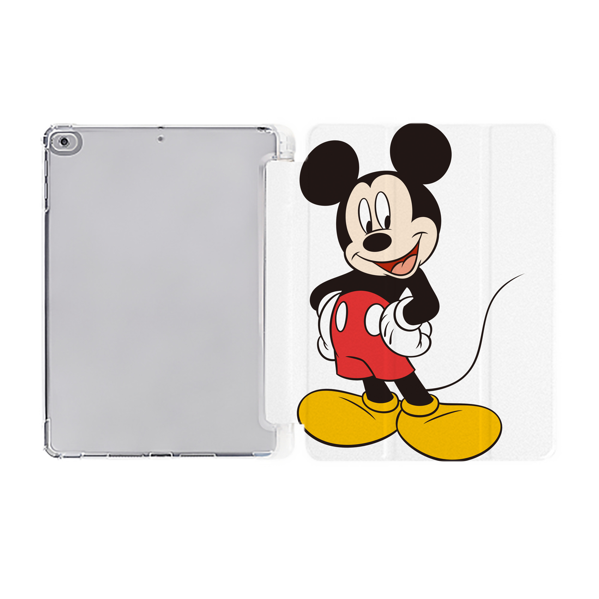 （画像用） ミッキーマウス Mickey Mouse IPad ケース ペン収納付き 三つ折りスタンド PUレザー×シリコン 対応機種9.5/10.5/10.9インチ